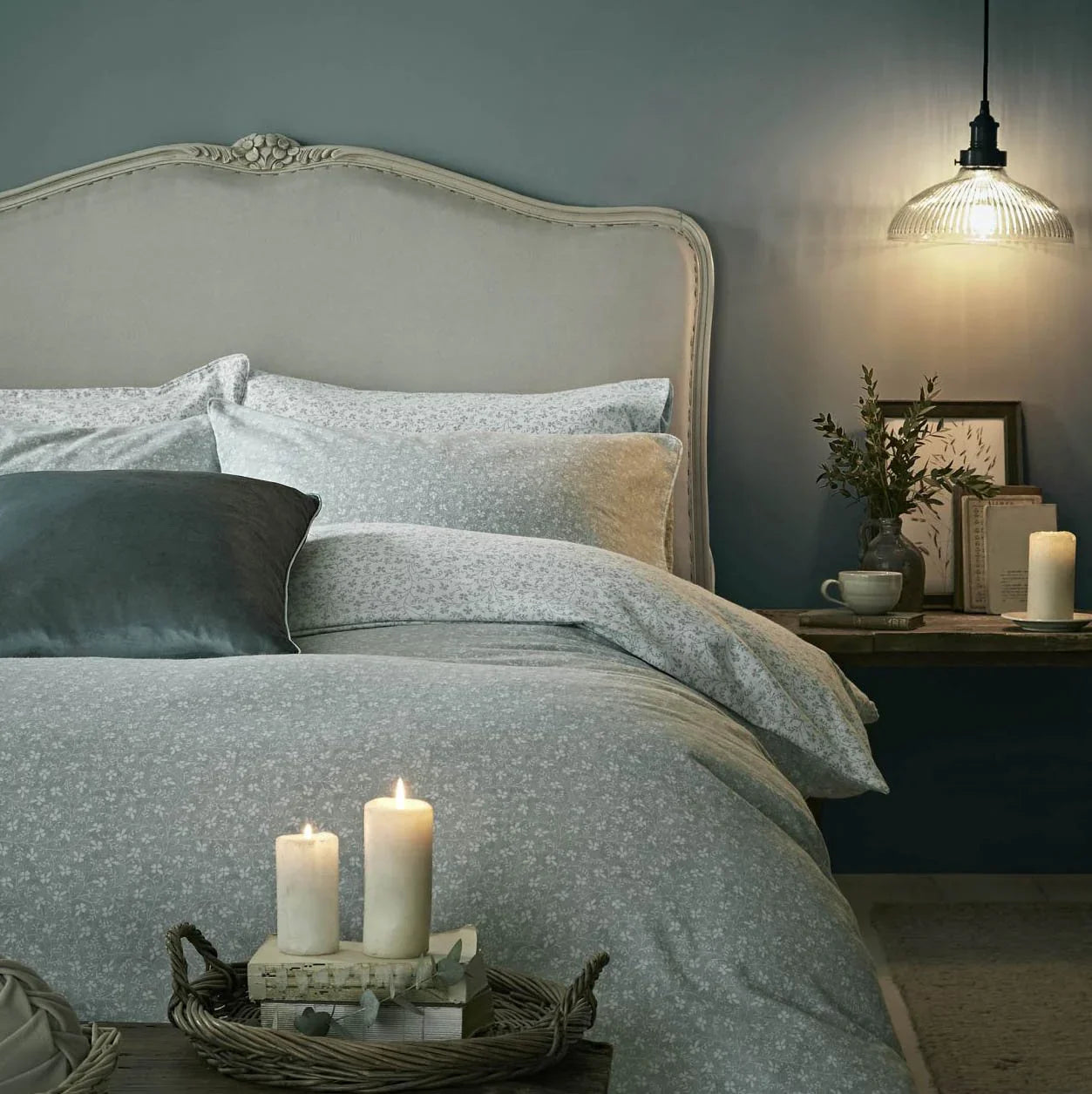 Laura Ashley Campion Brushed Cotton Duvet Set - Pale Seaspray