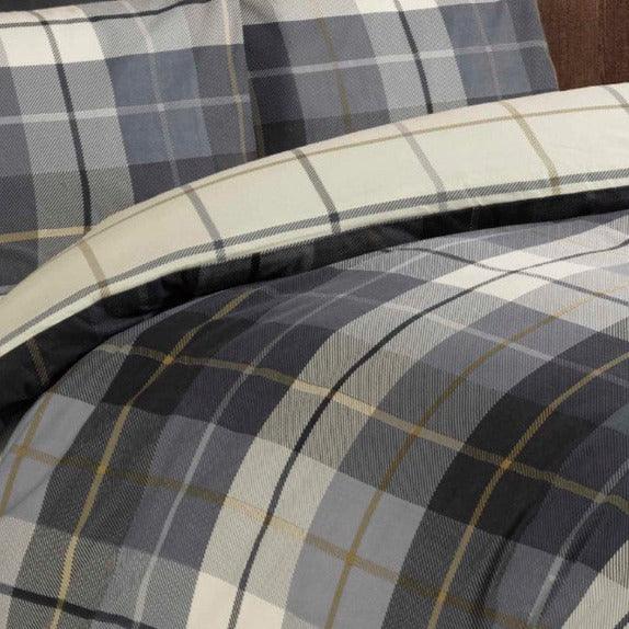 Lomond Check Brushed Cotton Duvet Set - Blue