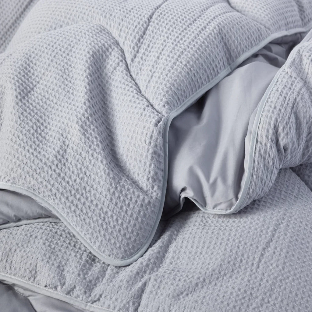Night Owl Cotton Waffle Coverless Duvet - Grey