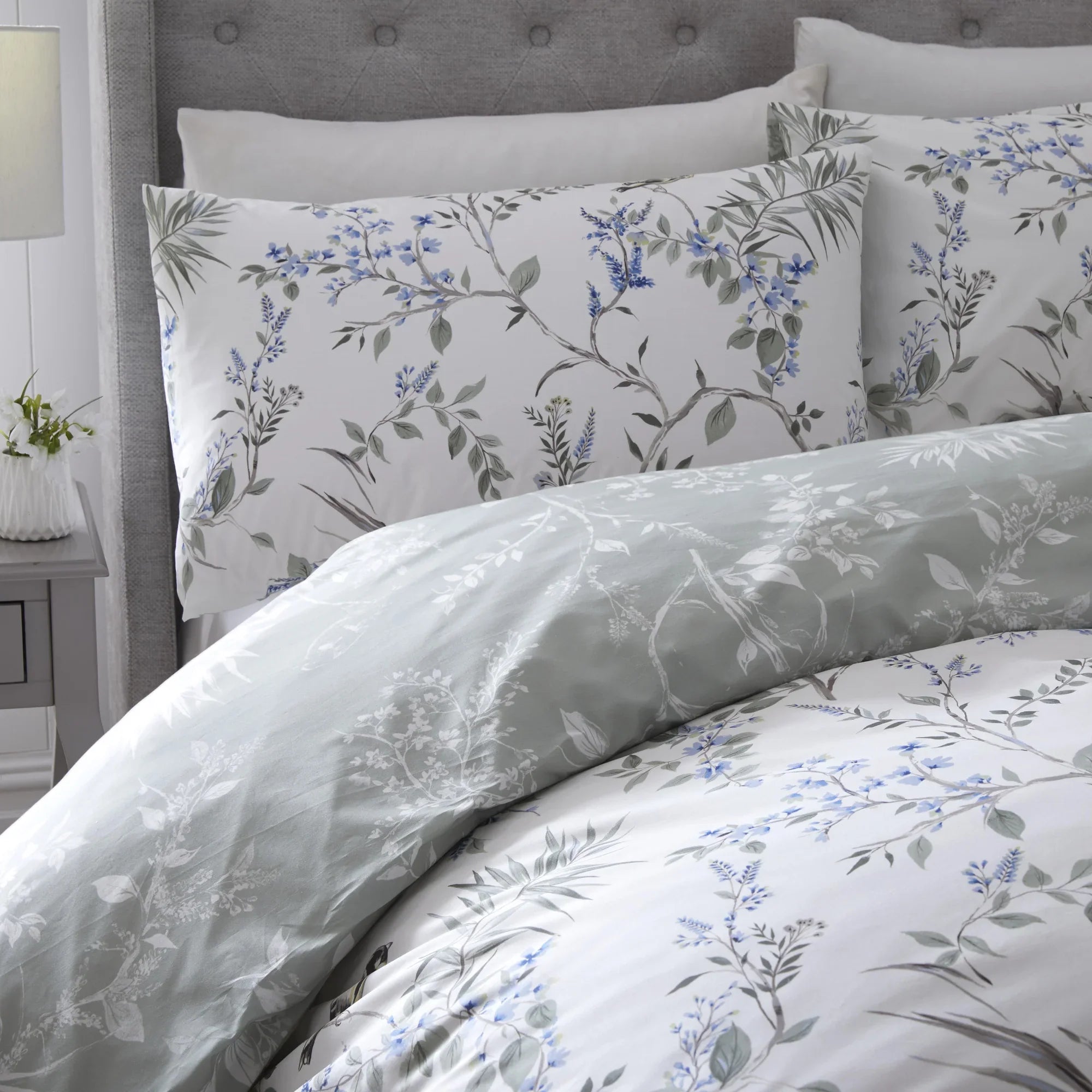 D & D Nora Blossom Duvet Cover Set - Green